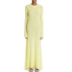 Maria McManus TEARDROP CUTOUT LONG SLEEVE ORGANIC COTTON & CASHMERE MAXI DRESS I